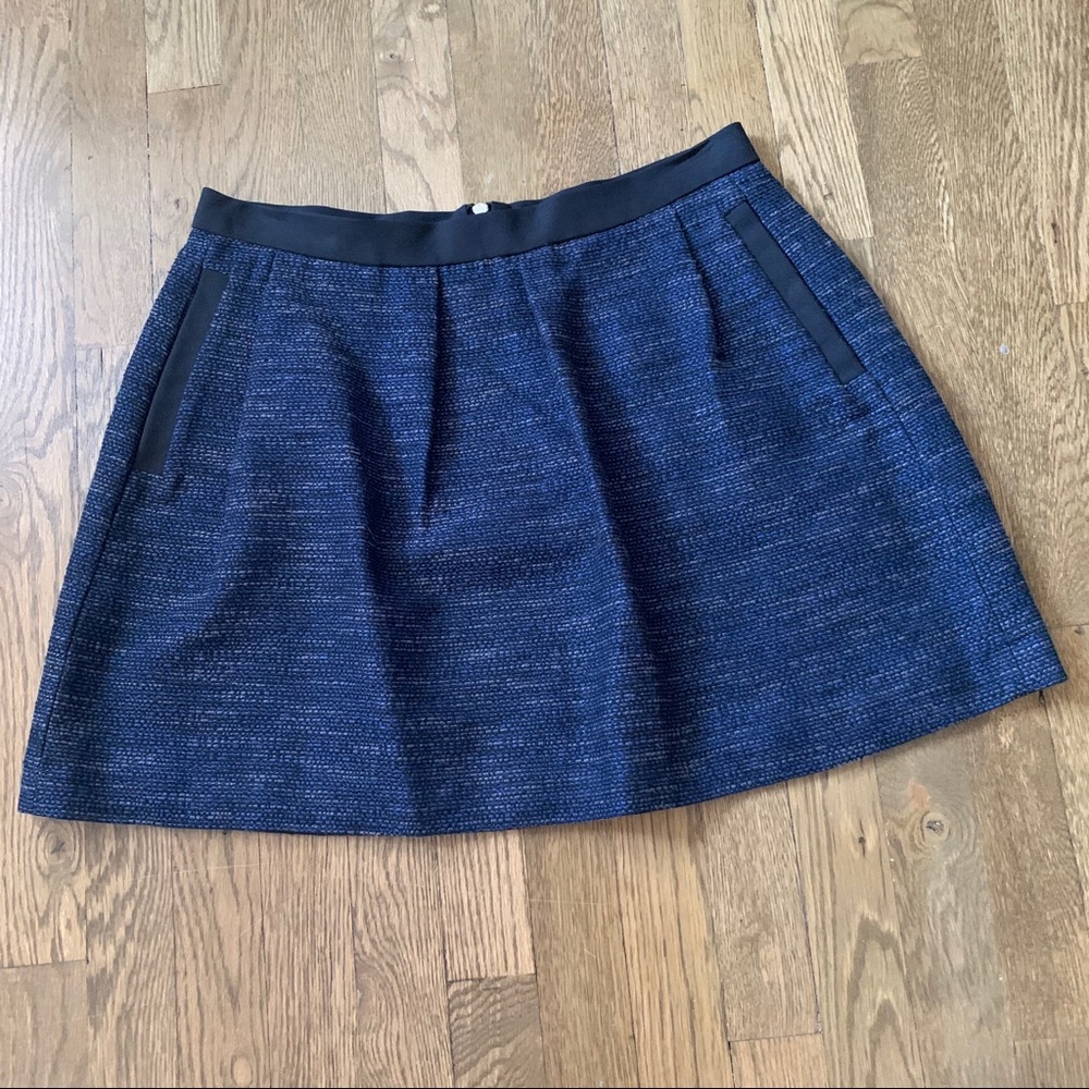 Black and Blue Tweed French Connection Mini Skirt